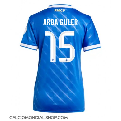 Maglie da calcio Real Madrid Arda Guler #15 Terza Maglia Femminile 2025-26 Manica Corta Maglie da calcio Real Madrid Arda Guler #15 Terza Maglia Femminile 2025-26 Manica Corta